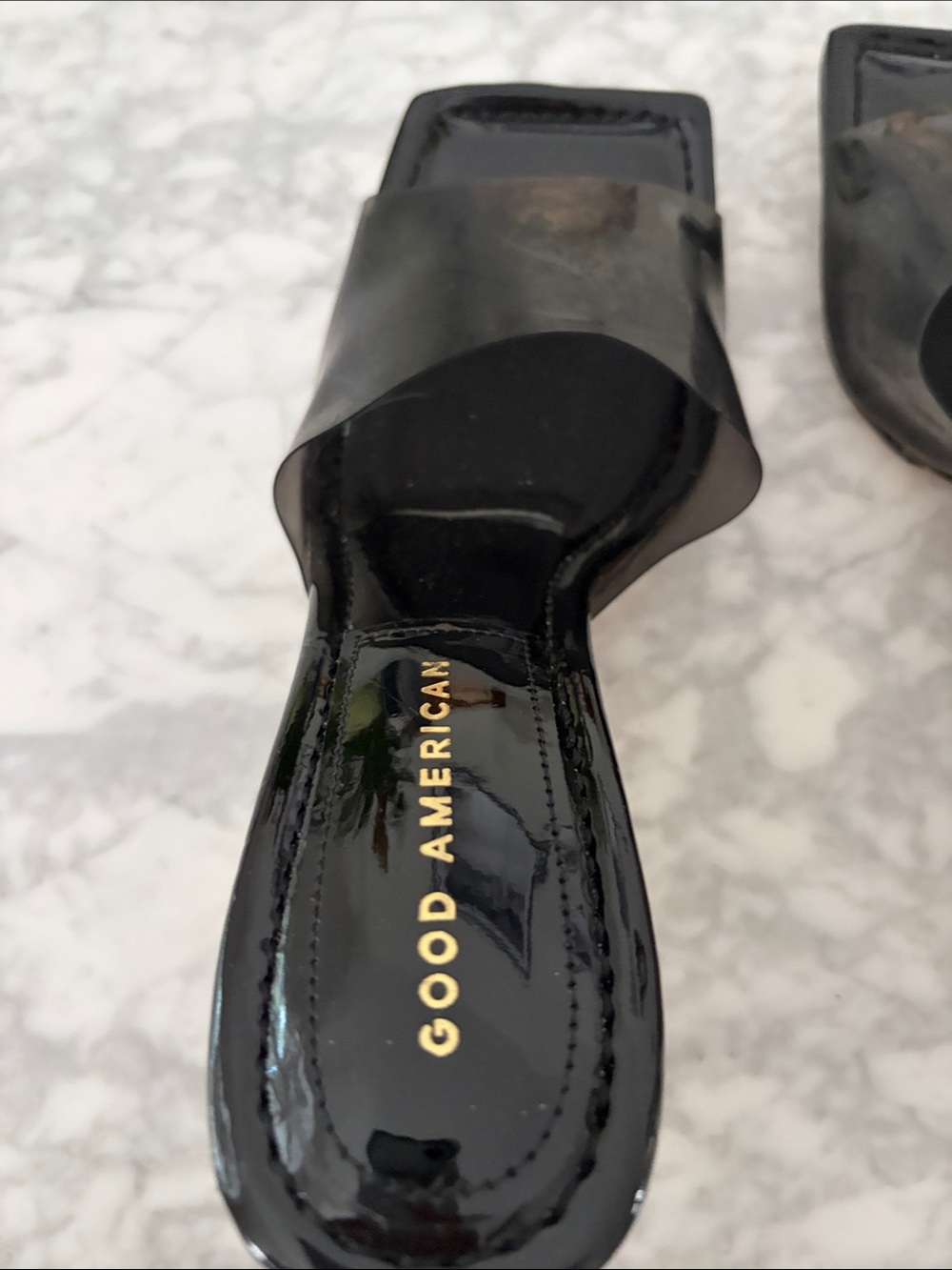 Good American Cinderella Square Toe Slide Mules sandals shoes - Picture 6 of 9
